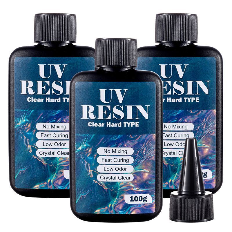 Epoxy Uv Resin Kit - 100/200/300g UVレジン ハードタイプ クリスタルクリア 超透明接着剤 紫外線硬化