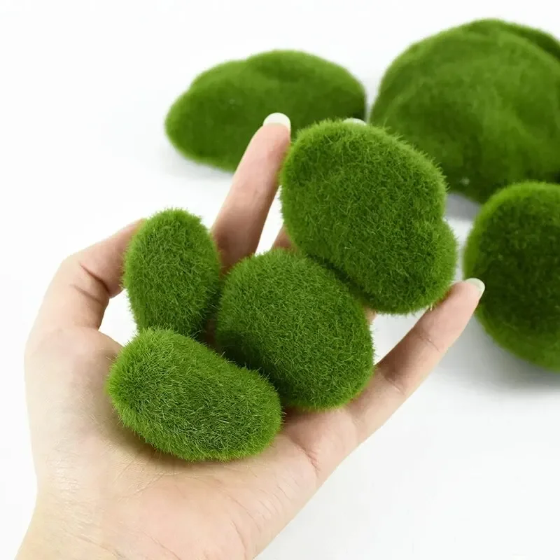 Terrarium Moss Art - 10 個シミュレーションモスストーン人工モス岩ボール偽緑植物家庭菜園植木鉢装飾クリエイティブ工芸品