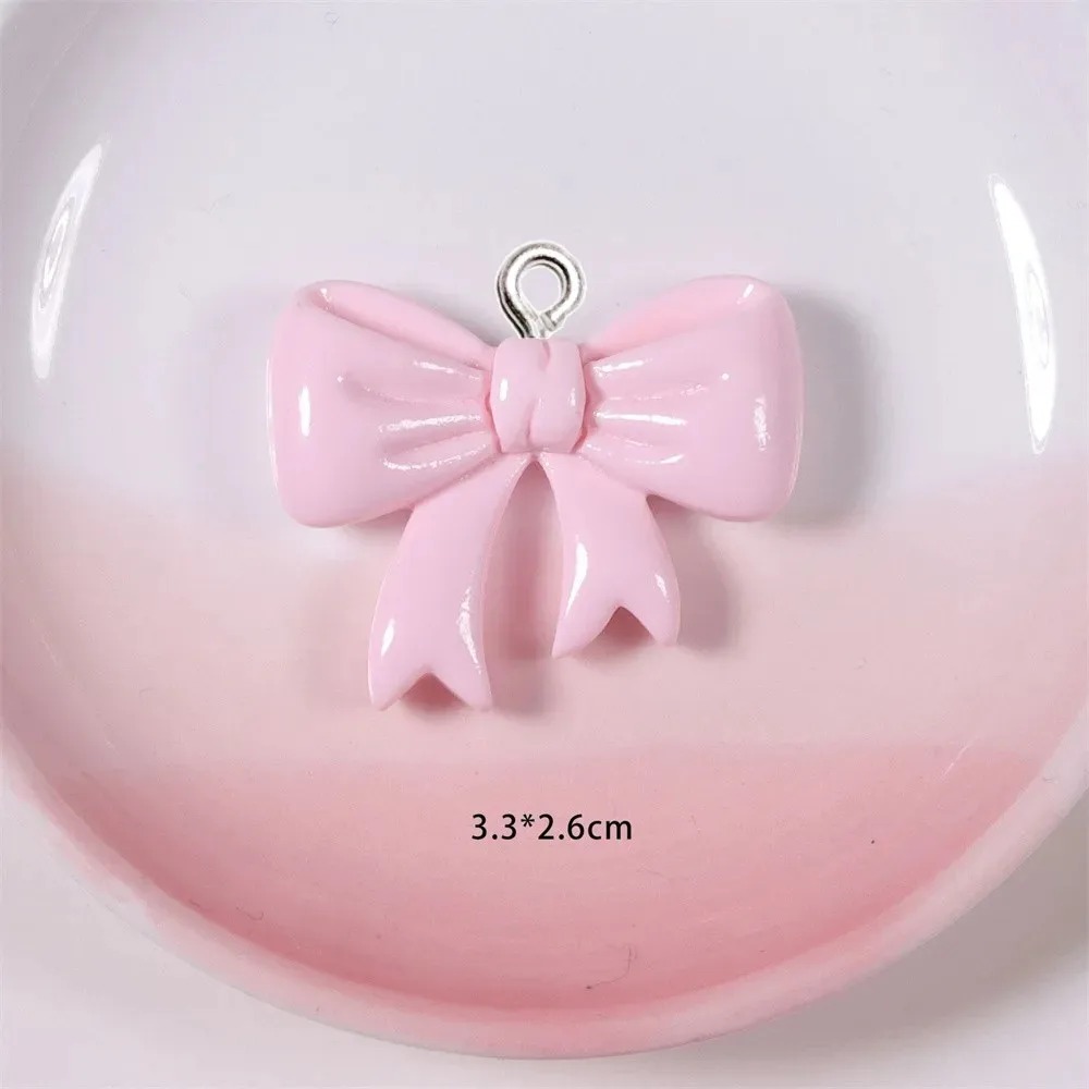Resin Crafts Diy - 10 個のキャンディーカラーのリボン樹脂チャーム手作り装飾品女性のジュエリー、キーホルダー、電話バッグの装飾 DIY 作成に適しています
