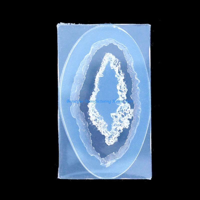 Geode Mold Silicone - E56A クォーツロッククラスターモールド DIY 作成ネックレスペンダント装飾クラフト装飾