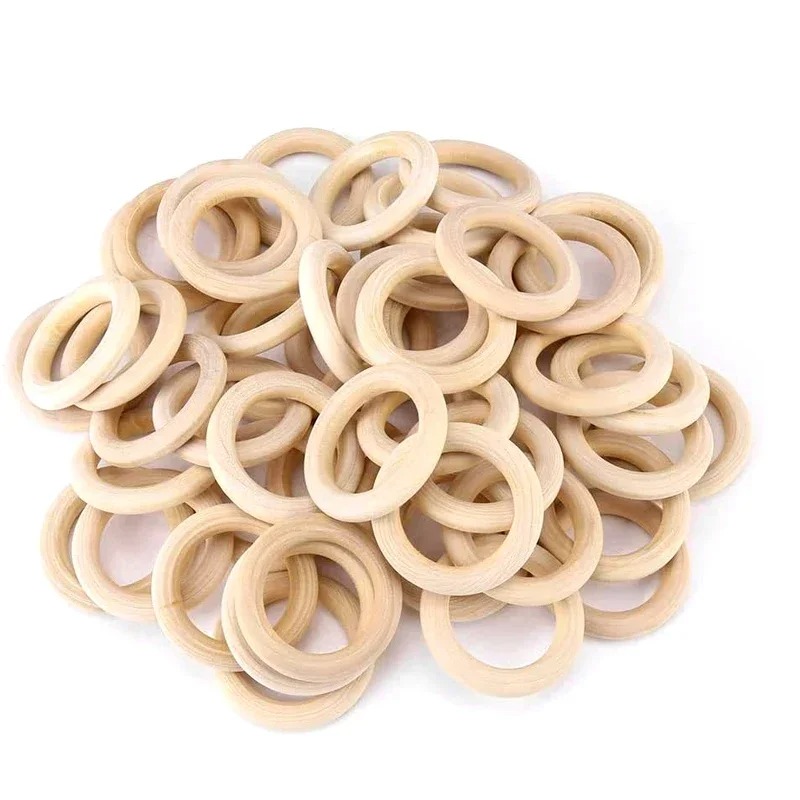 Wood Ring Blank - 20個入り 30mm 未仕上げ スムース木製マクラメリングサークル DIYクラフト ジュエリー製作