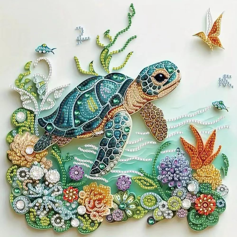 Resin Craft For Beginners - 海亀動物ダイヤモンドペインティングキット 大人初心者向けDIY特殊形状ダイヤモンドアートキット クラフトキット ホームウォールデコ用