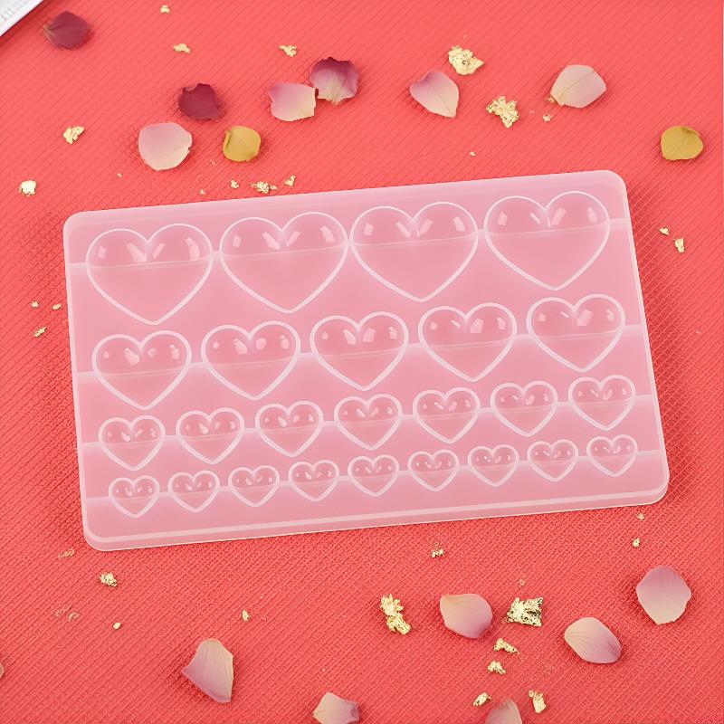 Resin Craft Workshop - シリコーンモールドハート型ペンダント 3 サイズケース樹脂 DIY 手作りジュエリークラフトワークショップ用