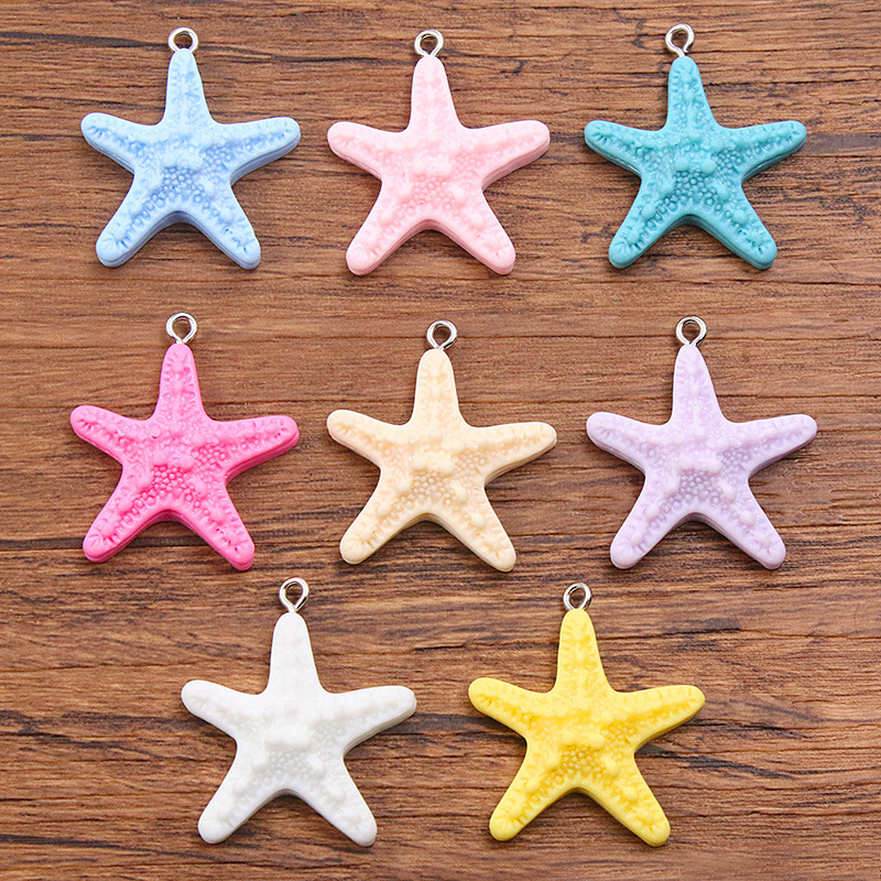 Resin Crafts Diy - 10 個ドーパミンカラーヒトデ樹脂チャームオーシャンペンダント DIY アクセサリー電話バッグブレスレットジュエリークラフトギフト用
