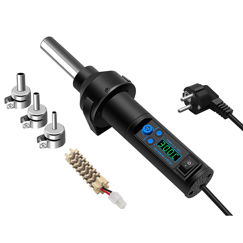Heat Gun Small - 8032D ヒートガン電気デジタルディスプレイ温度調節可能なヘアドライヤー熱風ガンはんだ付け携帯電話の修理