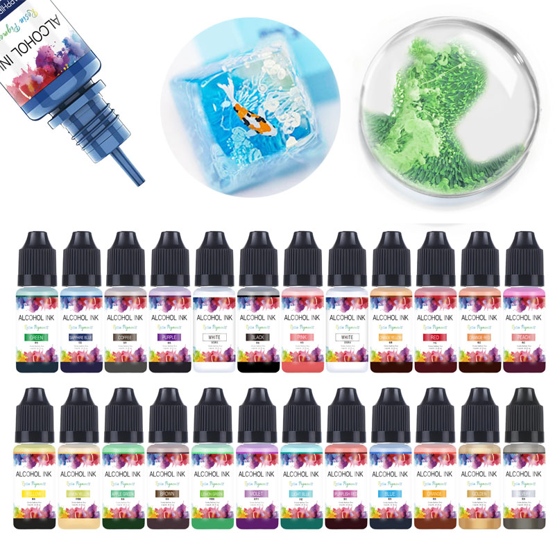 Resin Dye Alcohol - エポキシ樹脂用液体着色剤染料拡散、アートインクアルコール、樹脂顔料、DIYジュエリー作り、ab樹脂接着剤に使用、10ml