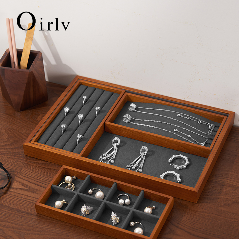 Wood Ring Blank - Oirlv-木製ジュエリーオーガナイザースタンド、リング、イヤリング、ネックレス、ペンダント、収納トレイ、ディスプレイホルダー、ダイヤモンド収納トレイ