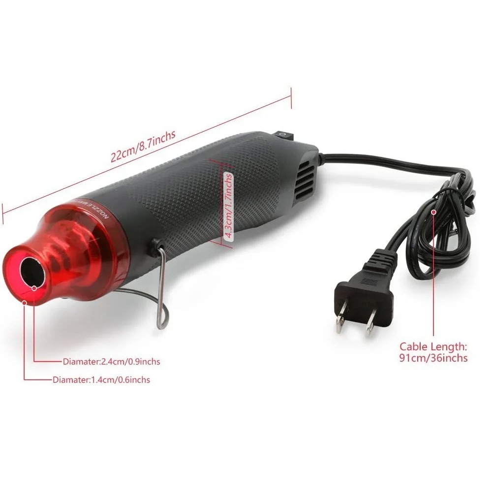 Heat Gun Small - ホットエアガンポータブルミニヒーター DIY クラフトエンボス加工シュリンク包装 PVC 多機能ハンドヘルド電気加熱ツール
