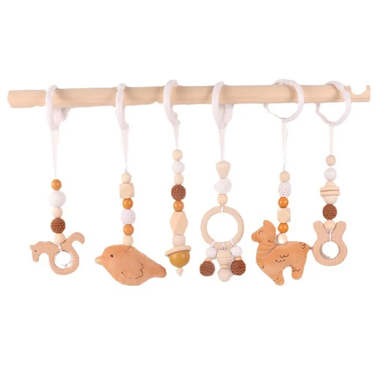 Wood Ring Blank - 6 個木製赤ちゃんのおもちゃ木製ブナアクティビティジムフレームベビーカーぶら下げペンダントおもちゃおしゃぶりリング看護ガラガラおもちゃルームの装飾