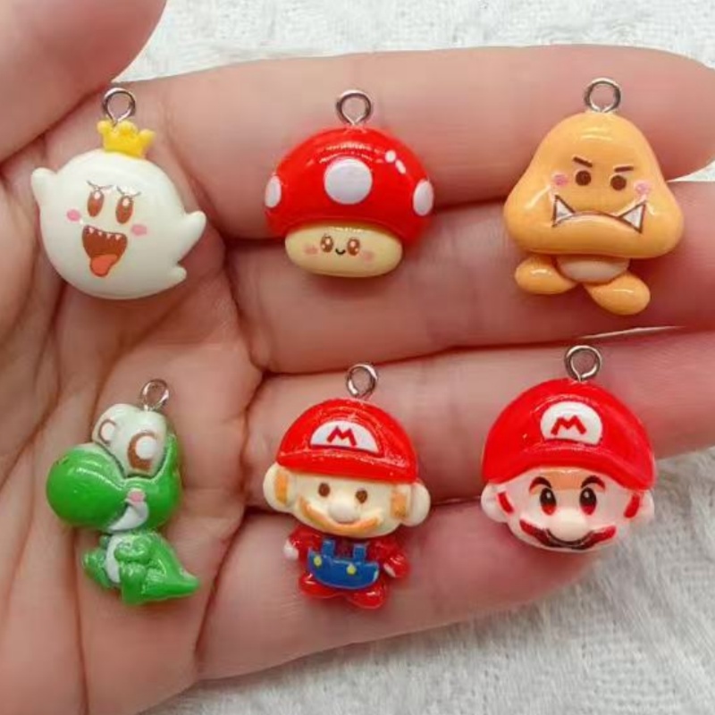 Resin Craft Projects - 10個入り樹脂製漫画ペンダント、DIYジュエリー製作イヤリング、キーホルダーアクセサリー