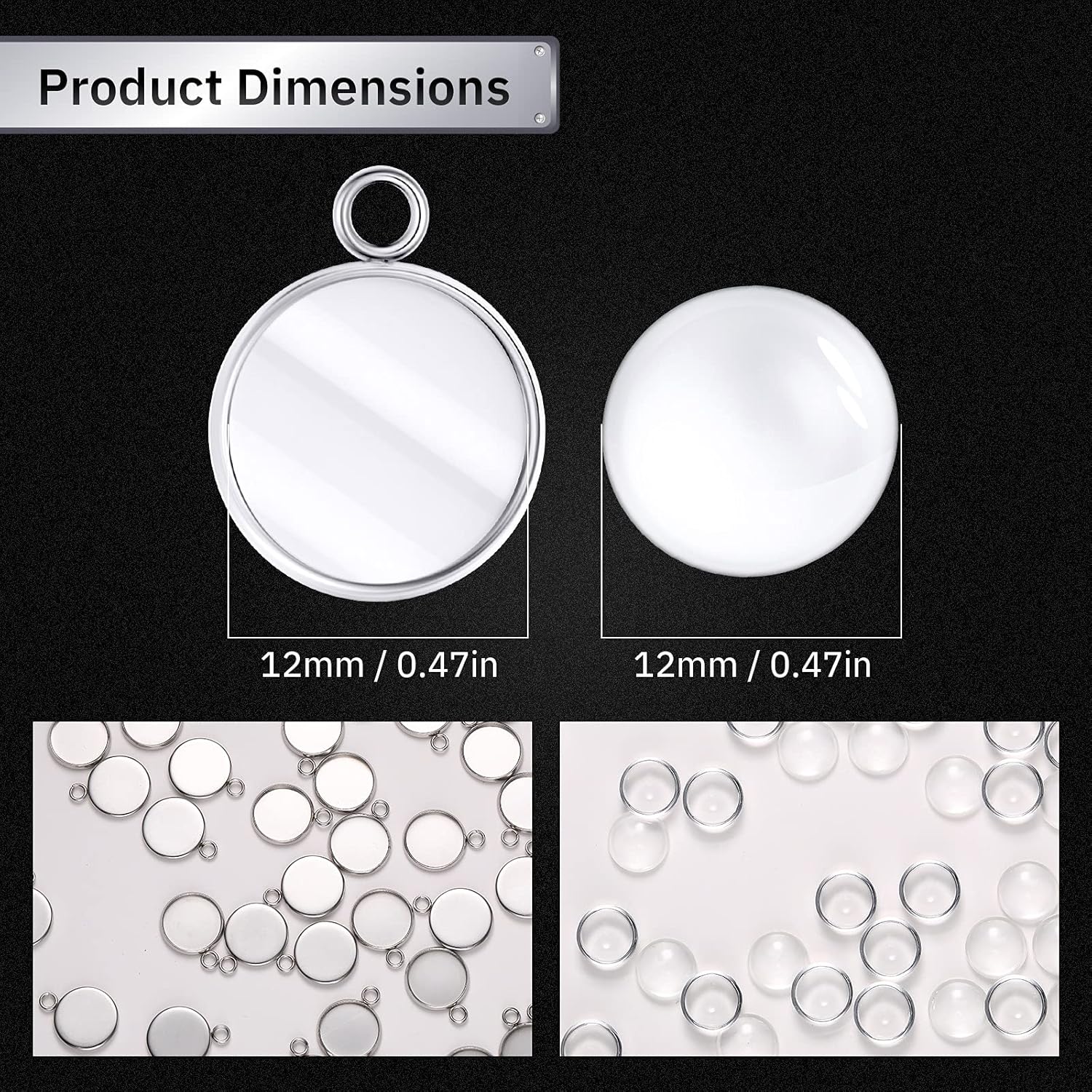 20個のステンレス鋼ラウンドベゼルブランクペンダントトレイ、 - Crafting Resin のレビューと価格