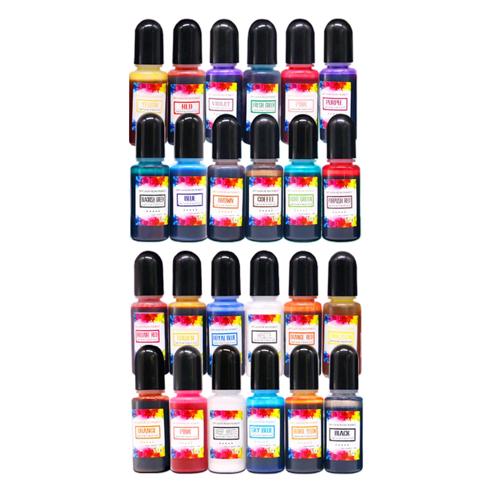 24個入りアルコールインク エポキシ樹脂顔料 液体染料 濃縮 - Resin Dye Alcohol のレビューと価格