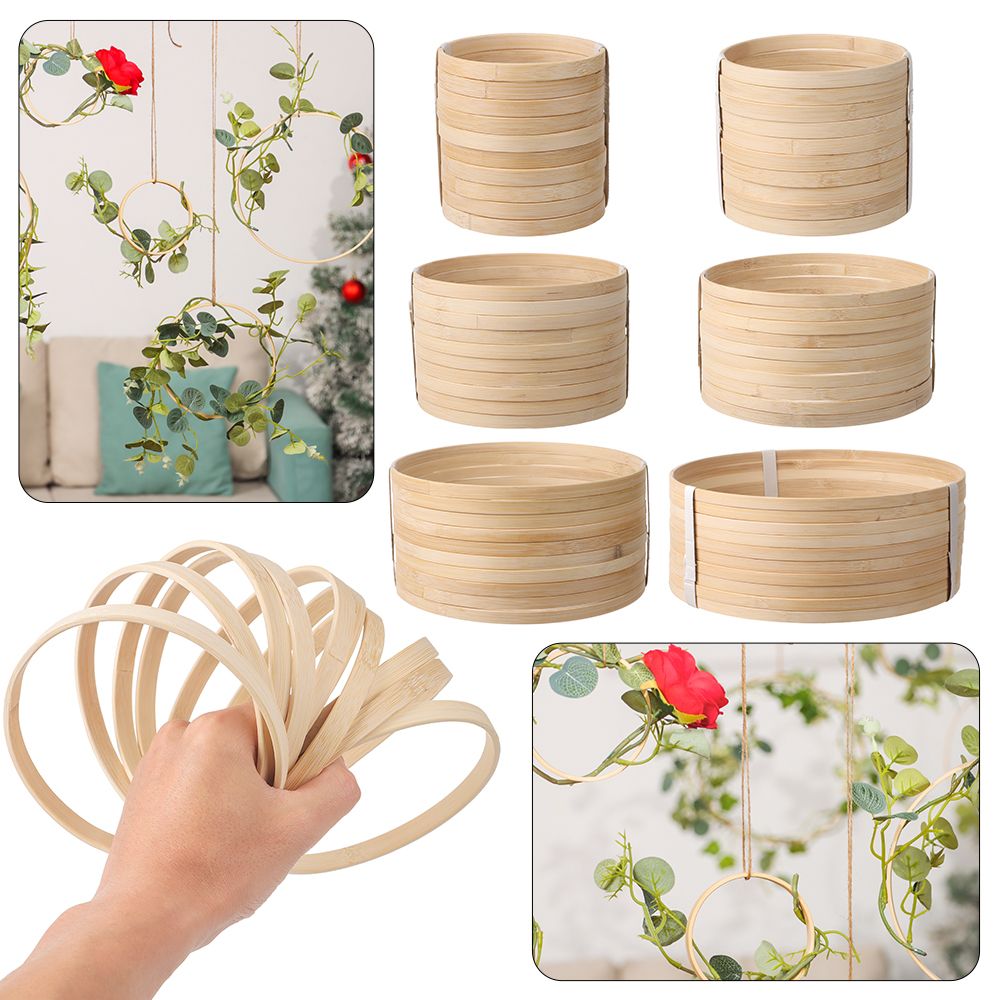 竹の丸い木製リング,10/12/15/18/20/26cm, - Wood Ring Blank のレビューと価格
