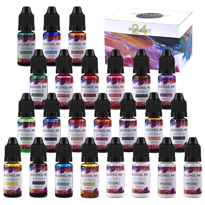 エポキシ樹脂,24色/バッチ,10ml,アート,液体,注入, - Resin Dye Alcohol のレビューと価格