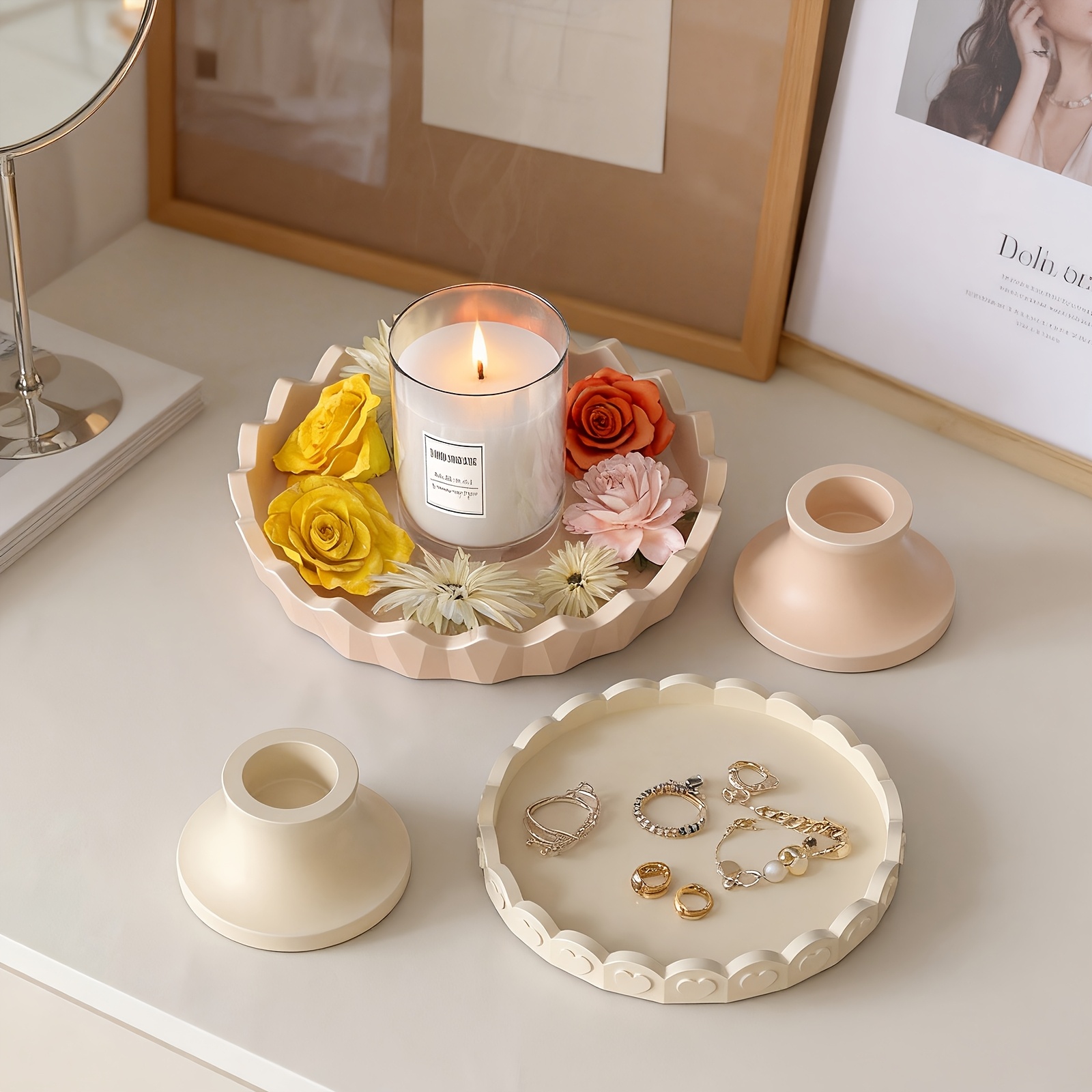 2個入りシリコントレイ型セット、石膏やコンクリート工芸品用の - Resin Jewelry Kit のレビューと価格
