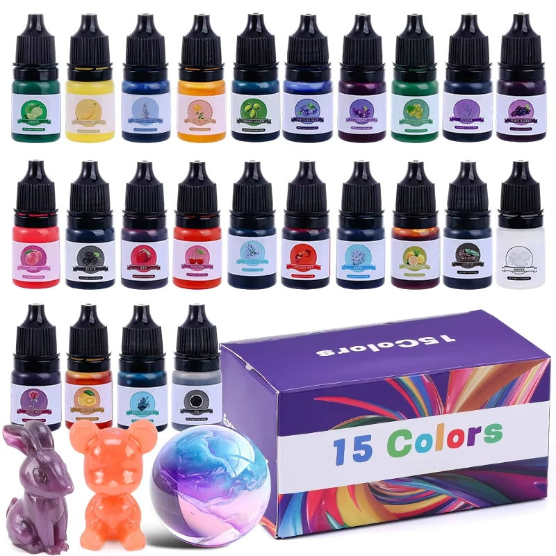 エポキシ樹脂カラー顔料 24 鮮やかな色 液体エポキシ顔料  - Epoxy Uv Resin Kit のレビューと価格
