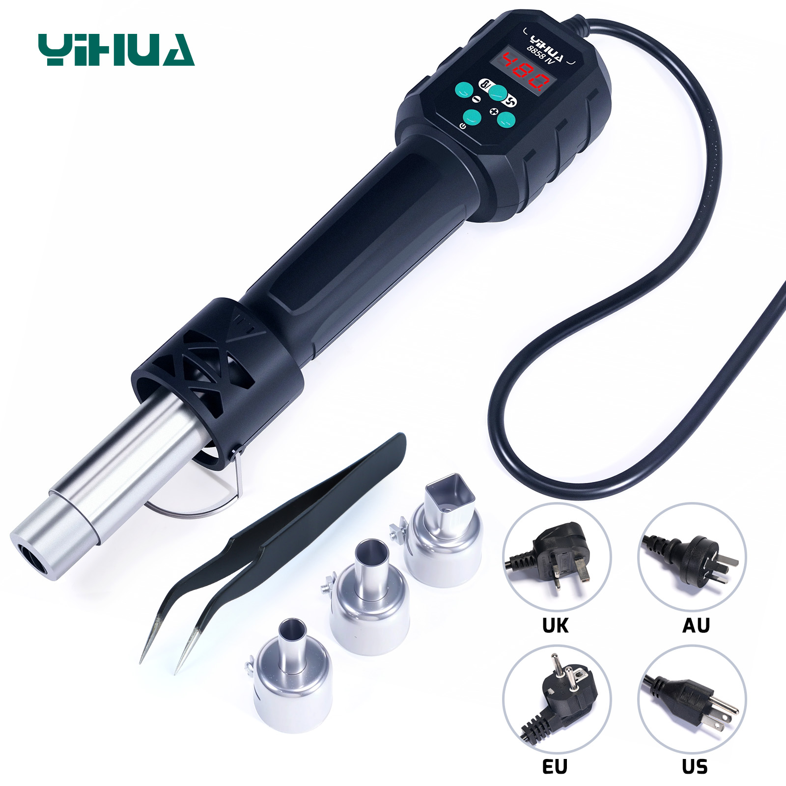 YIHUA ホットエアガン温度調整可能 8858-IV 70 - Heat Gun Small のレビューと価格