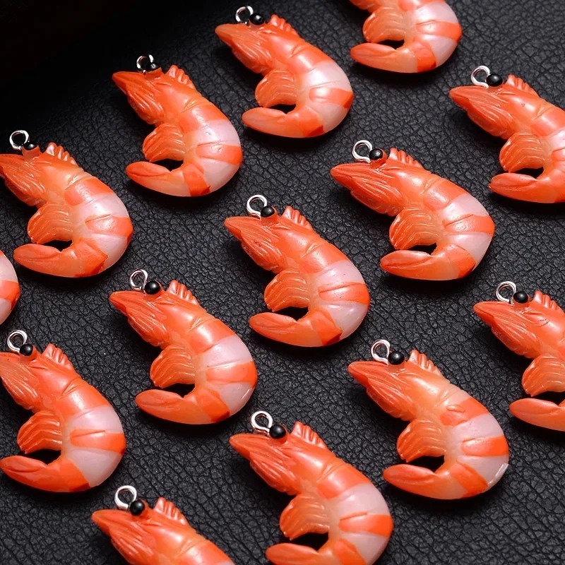 10 個アクリル樹脂漫画シーフードチャーム 3D 模擬ロブス - Resin Craft Projects のレビューと価格