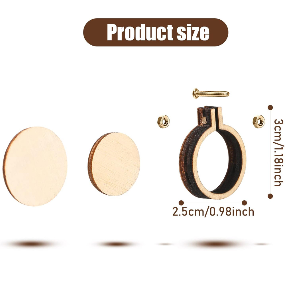 10 ピース/セット木製ミニ刺繍フープリングクロスステッチフ - Wood Ring Blank のレビューと価格