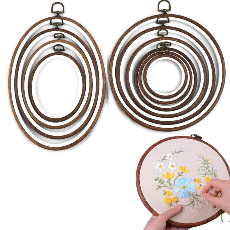 10個入り 裁縫道具 丸型/楕円型 模造木製 刺繍枠セット  - Wood Ring Blank のレビューと価格