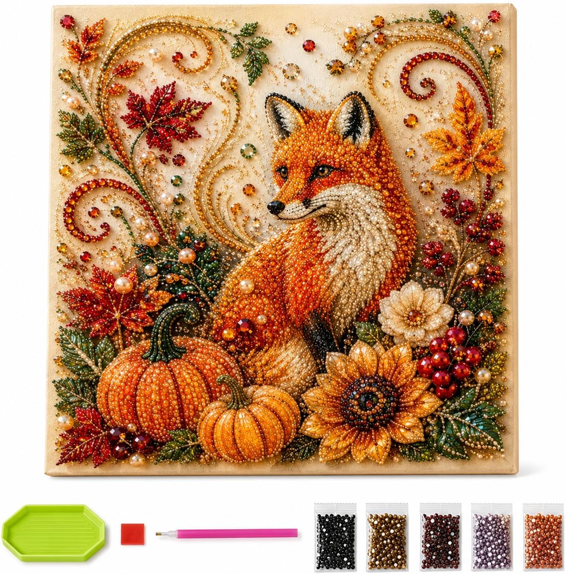 秋のダイヤモンドパールペイントキット、秋のパールアートキット - Resin Craft For Beginners のレビューと価格