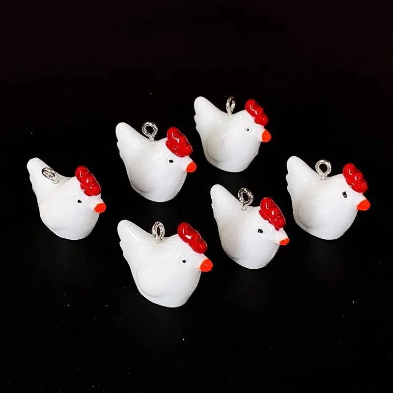 10個入り 可愛いミニ3Dチキンレジンチャーム 漫画風シミュ - Resin Crafts Diy のレビューと価格