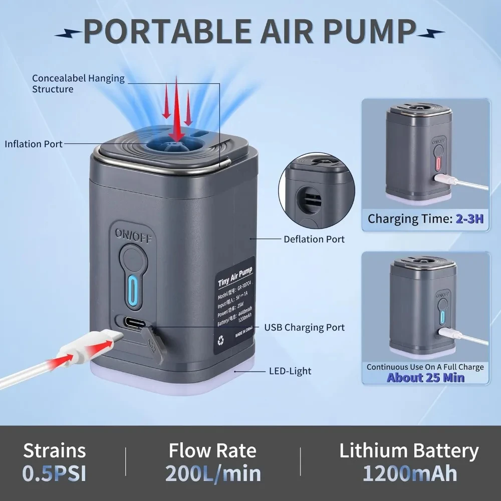 ミニポータブルエアポンプ、1300mAhバッテリー搭載、US - Vacuum Chamber Small のレビューと価格