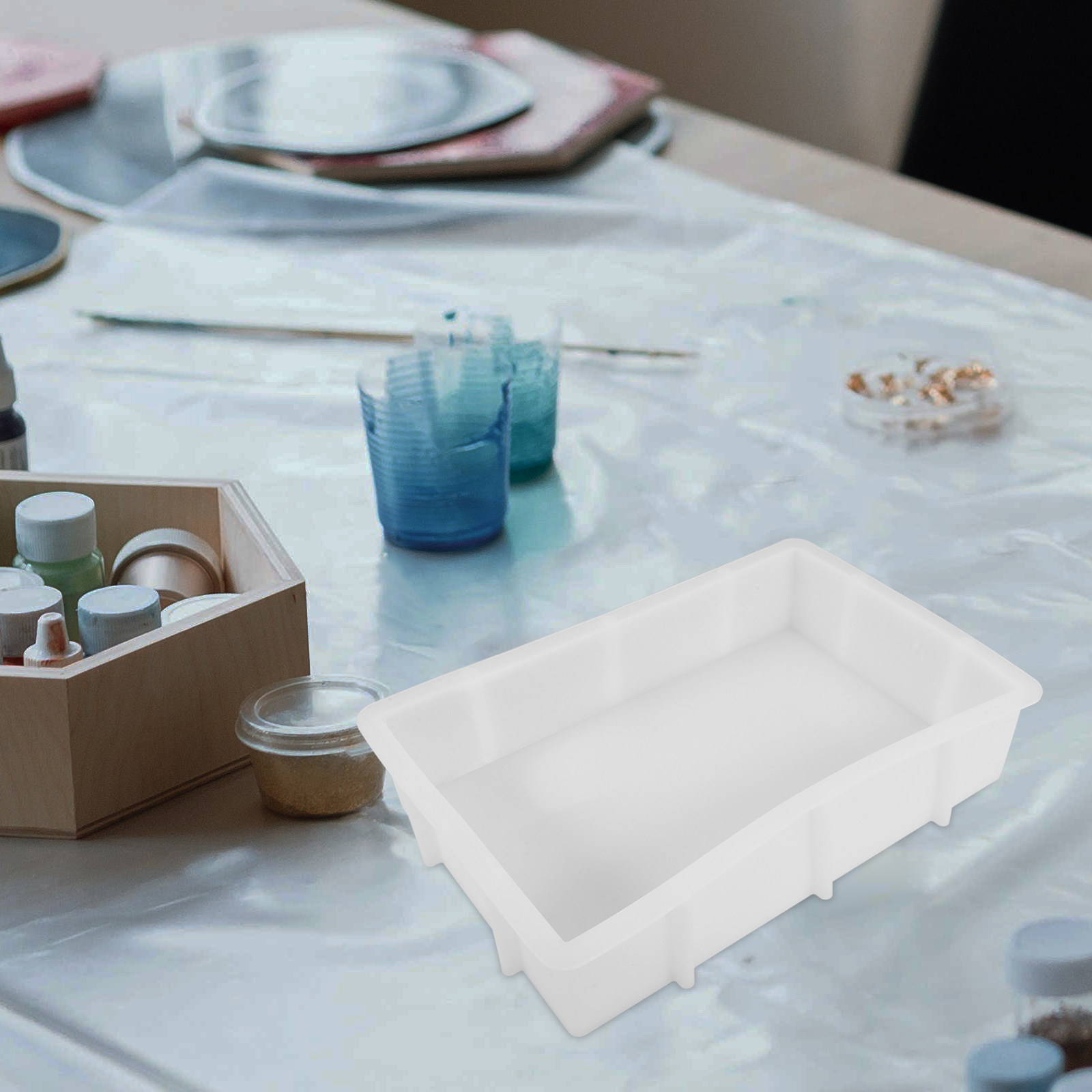 大型長方形樹脂シリコンモールド、エポキシ樹脂キャスティング用 - Silicone Mold Tray のレビューと価格