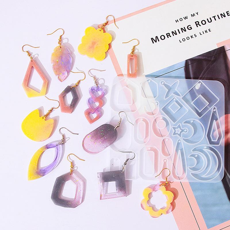 幾何学的形状のシリコンラウンドイヤリング,金型,エポキシ樹脂 - Resin Ocean Wave Mold のレビューと価格