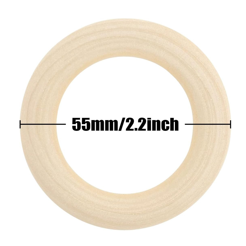 20個入り 木製リング クラフト用 55mm 2.2インチ  - Wood Ring Blank のレビューと価格
