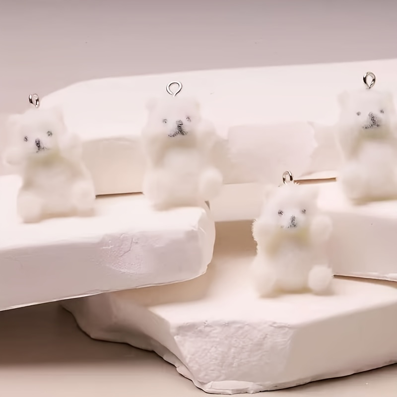 6 個シロクマ樹脂チャームクリスマス氷雪テーマペンダント D - Resin Craft Material のレビューと価格