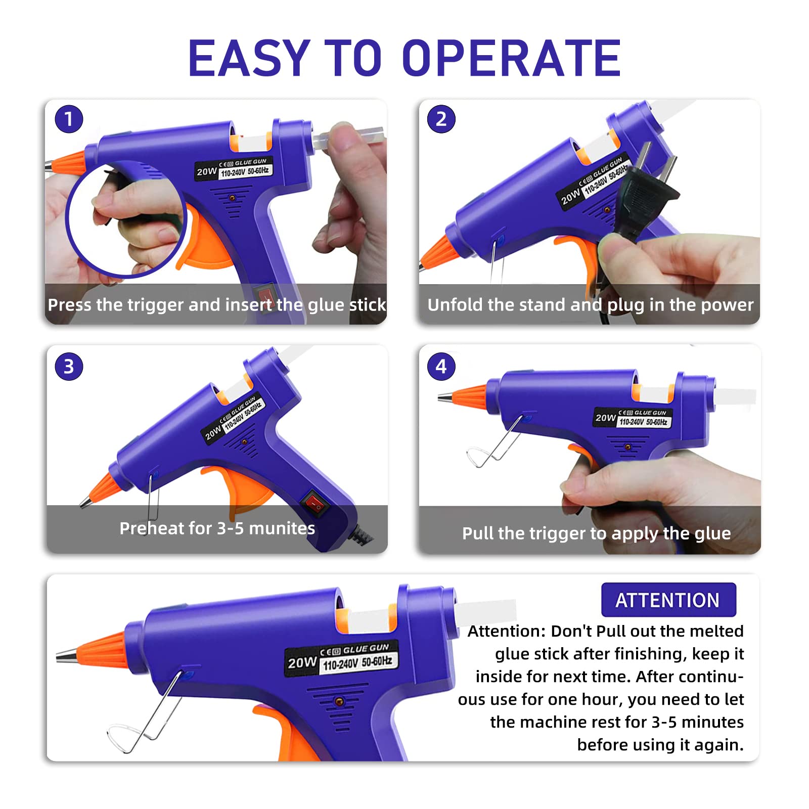 20 ワットホットメルトグルーガン家庭用産業用ミニガン電熱温 - Heat Gun Small のレビューと価格
