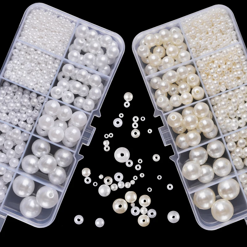 800個入り人工フェイクパール樹脂ビーズキット、丸型パールビ - Crafting Resin のレビューと価格