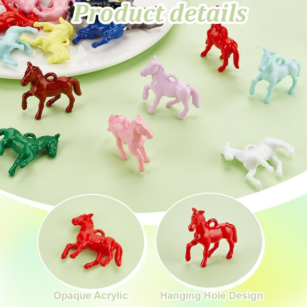 48 個不透明アクリルペンダント 12 色リトルホース動物樹 - Crafting Resin のレビューと価格