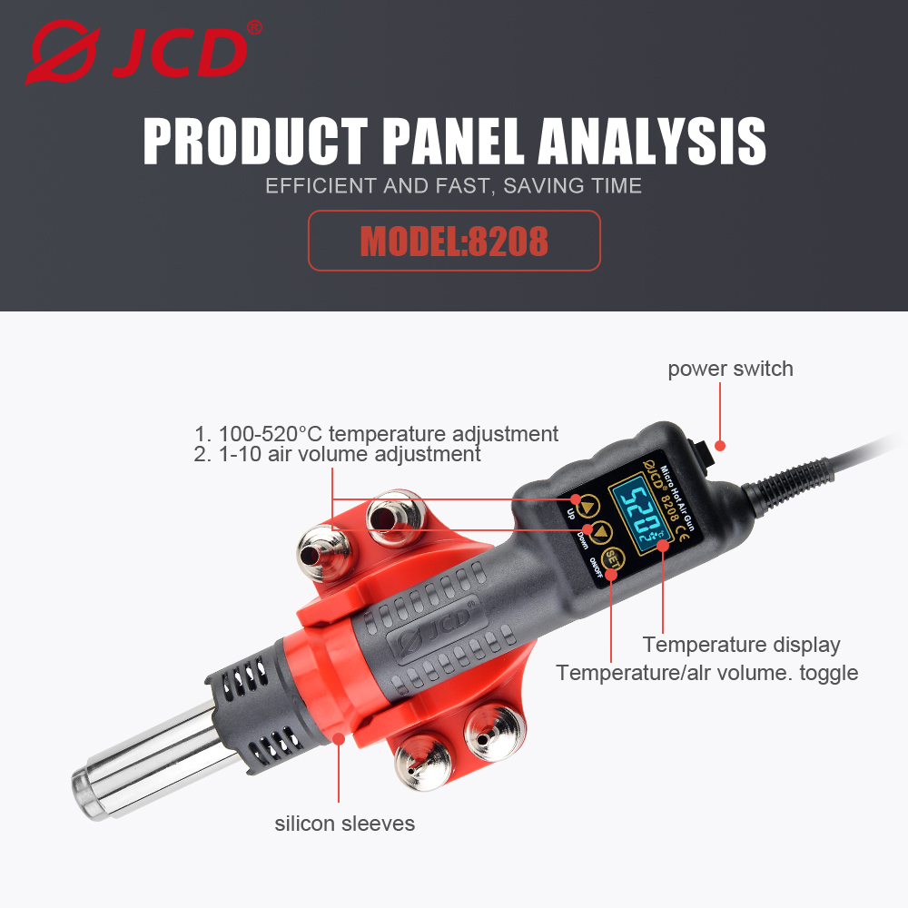 Jcd-マイクロ熱はんだ付けガン,750W,220V,110 - Heat Gun Small のレビューと価格