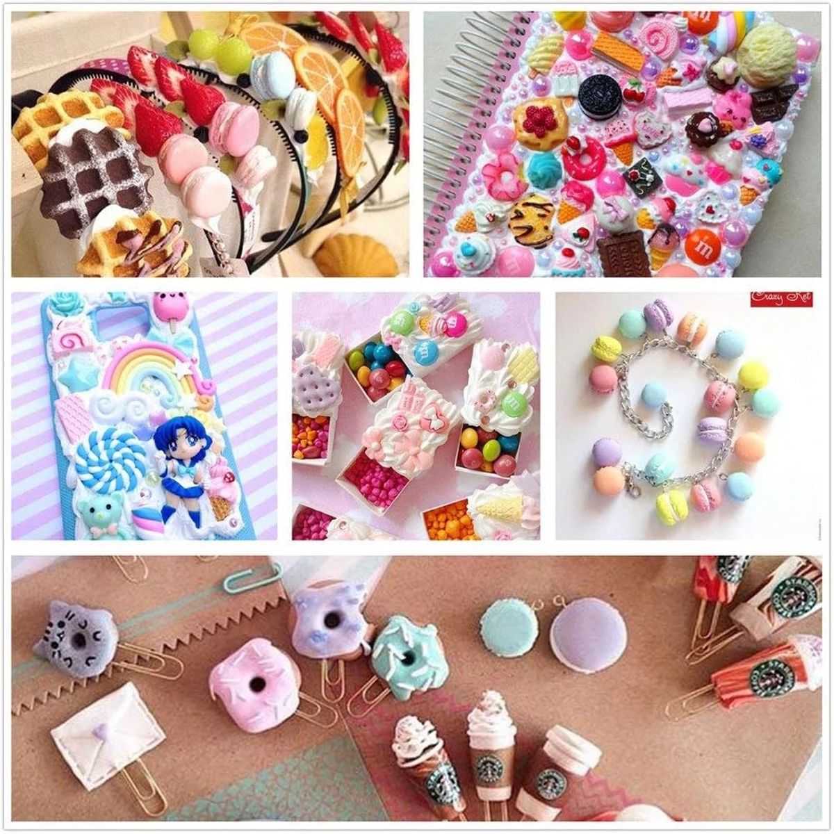ミックスレジンスイーツフラットバックスライムチャームセット、 - Resin Craft Material のレビューと価格