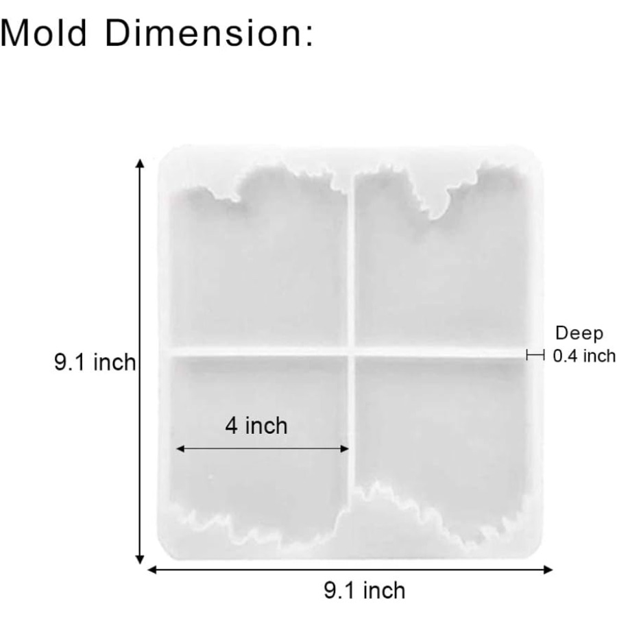 オーシャンウェーブコースターシリコンモールド、不規則な正方形 - Resin Ocean Wave Mold のレビューと価格