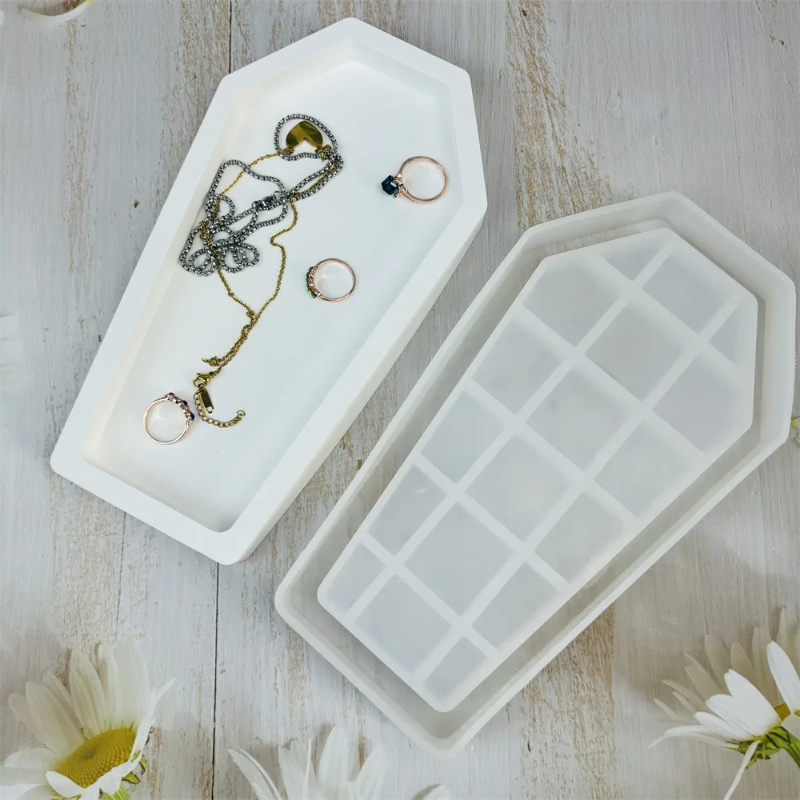 ハロウィン棺型樹脂モールドトレイ収納ボックス石膏鋳造DIYク - Serving Tray Mold のレビューと価格