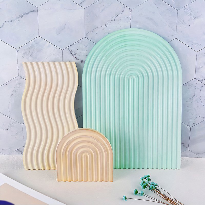 DIYストライプウェーブトレイ型 レジン/コンクリート/セメ - Silicone Mold Tray のレビューと価格