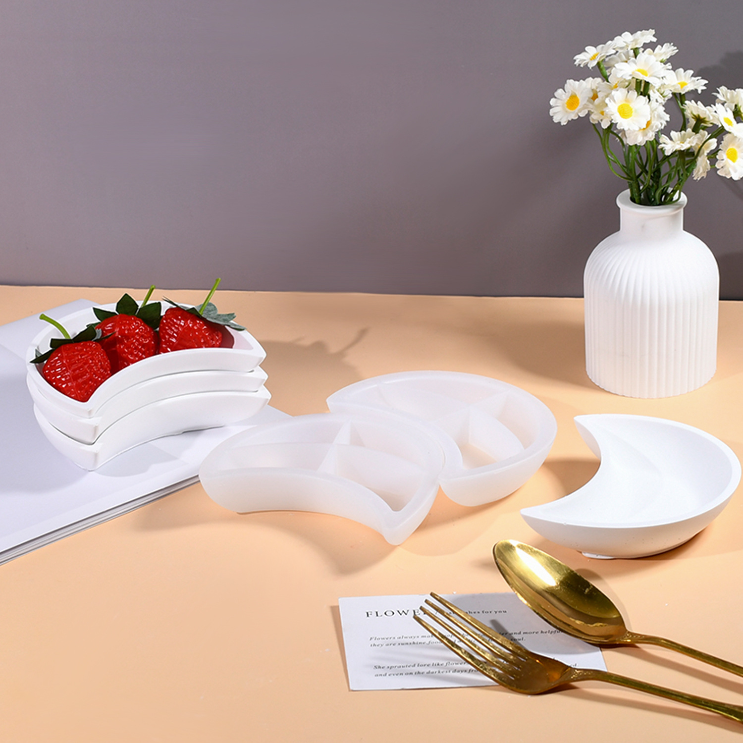 DIYエポキシ樹脂型 クリエイティブミラー月型皿 フルーツプ - Silicone Mold Tray のレビューと価格