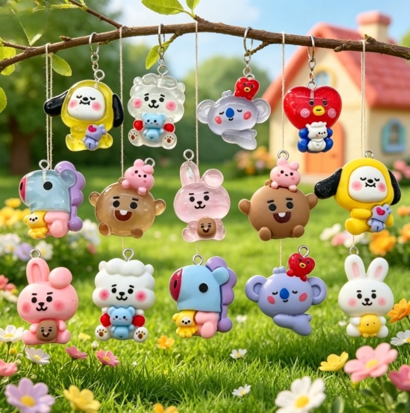 7 個 BT21 樹脂漫画チャーム DIY アクセサリークラ - Resin Craft Material のレビューと価格