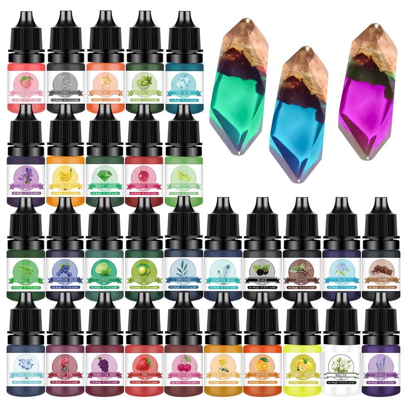 5 ミリリットル 30 色樹脂顔料液体着色剤染料 DIY エ - Resin Ocean Wave Mold のレビューと価格