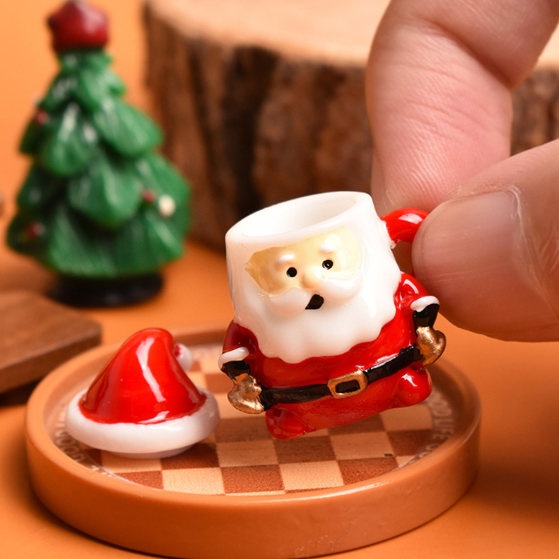 ミニサンタティーカップオーナメント - クリスマス工芸品、妖 - Resin Craft Material のレビューと価格
