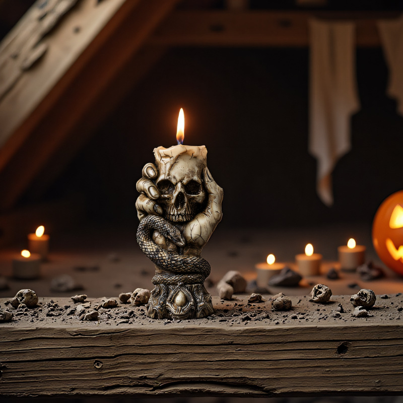 ハロウィンスカルアロマキャンドルシリコンモールドスネークハン - Resin Craft Workshop のレビューと価格