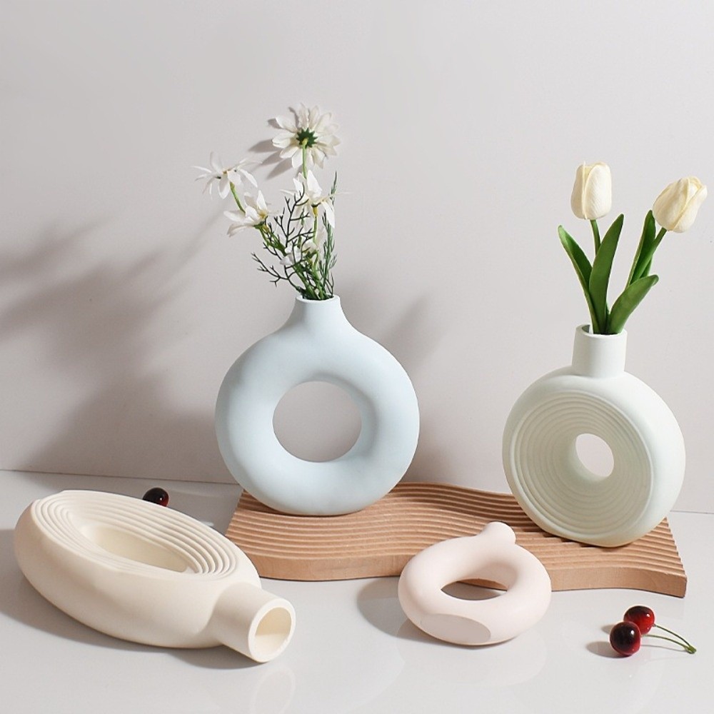 楕円形のストライプシリコン花瓶型中空非毒性エポキシ樹脂型ノン - Resin Craft Workshop のレビューと価格