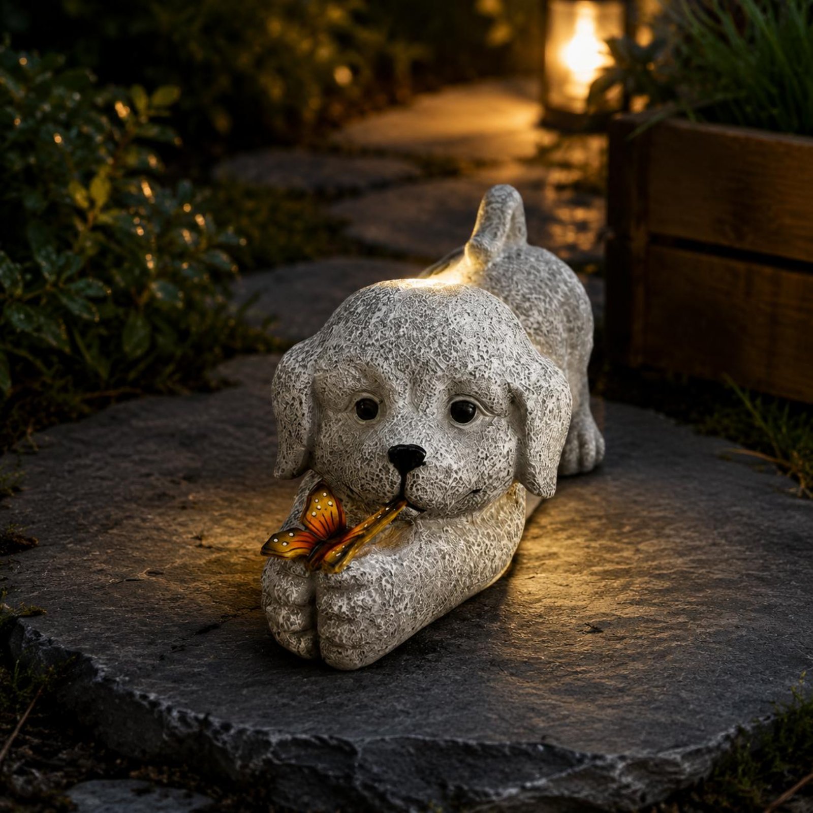 ソーラー犬像樹脂工芸品ソーラー犬ライト屋外装飾省エネ庭用配線 - Crafting Resin のレビューと価格