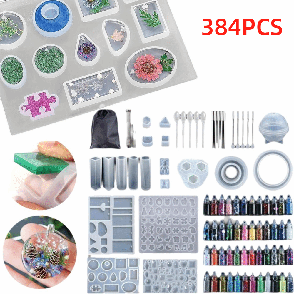 クマ型エポキシ樹脂モールドキット グリッターパウダーセット  - Resin Jewelry Kit のレビューと価格