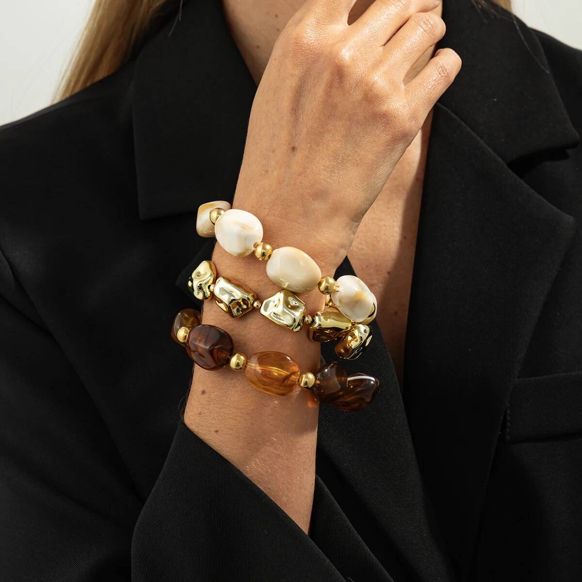 3個セット Y2K ボヘミアン アクリル樹脂 CCBビーズ  - Resin Jewelry Kit のレビューと価格
