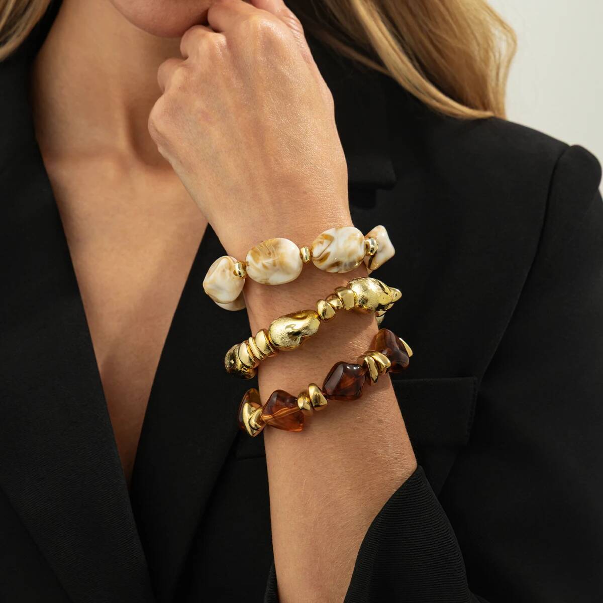 3個セット Y2K ボヘミアン アクリル樹脂 CCBビーズ  - Resin Jewelry Kit のレビューと価格