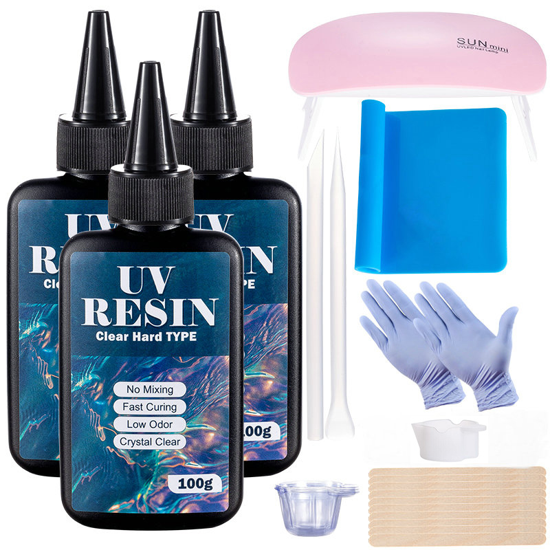 100 グラム/250 グラムクリア UV 樹脂ハードタイプ - Epoxy Uv Resin Kit のレビューと価格